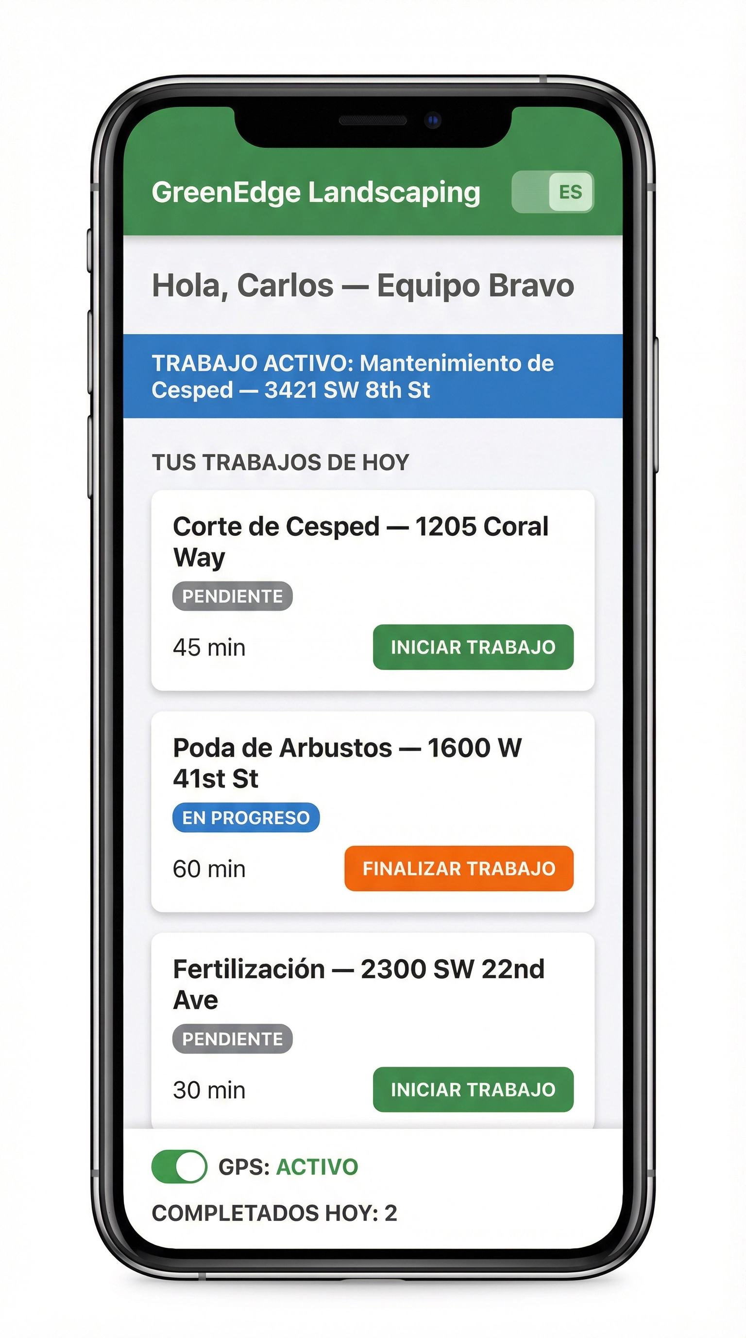 Bilingual crew worker app